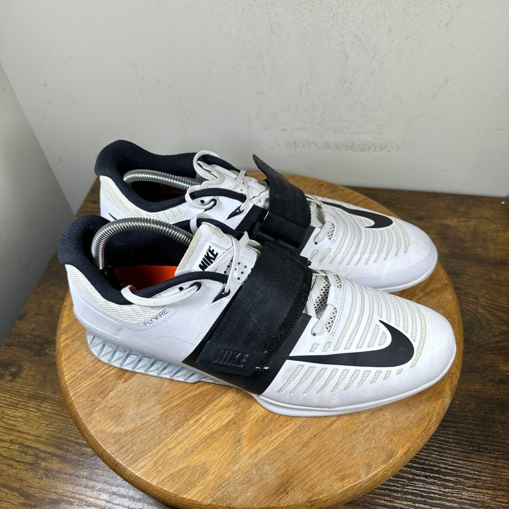 Nike Romaleos 3 Mens Weightlifting Shoes White Black 852933-101 Size 12 Training